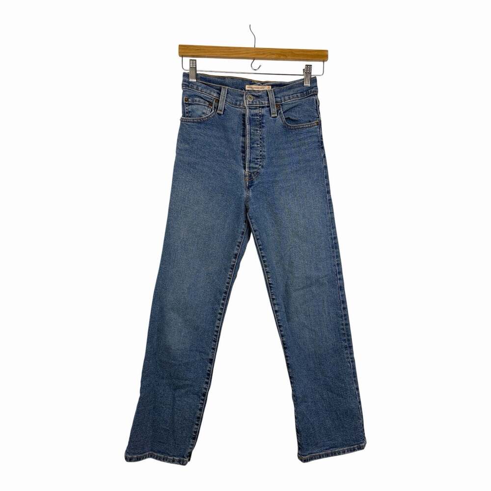 Levi's Ribcage Straight Ankle Jeans Size 26 Super High Rise Button Fly